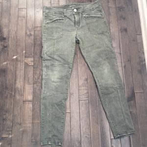 Olive moto pants